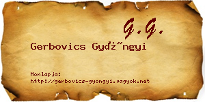 Gerbovics Gyöngyi névjegykártya